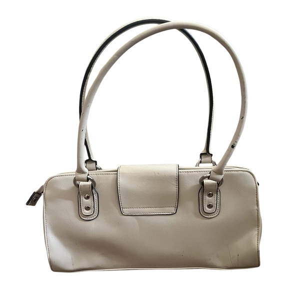 Hillard & Hanson | Y2K purse cream leather medium size shoulder bag - Picture 3 of 12